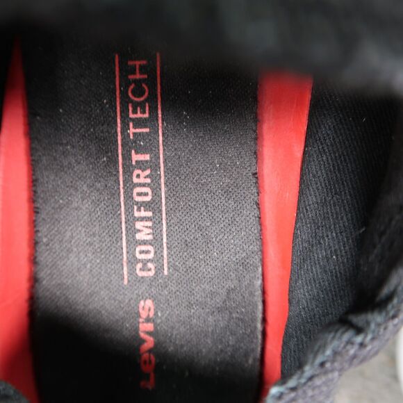 Levis Shoes Womens 8.5 Sneakers Slip On Casual Canvas Comfort Tech Black Flats - Picture 8 of 14